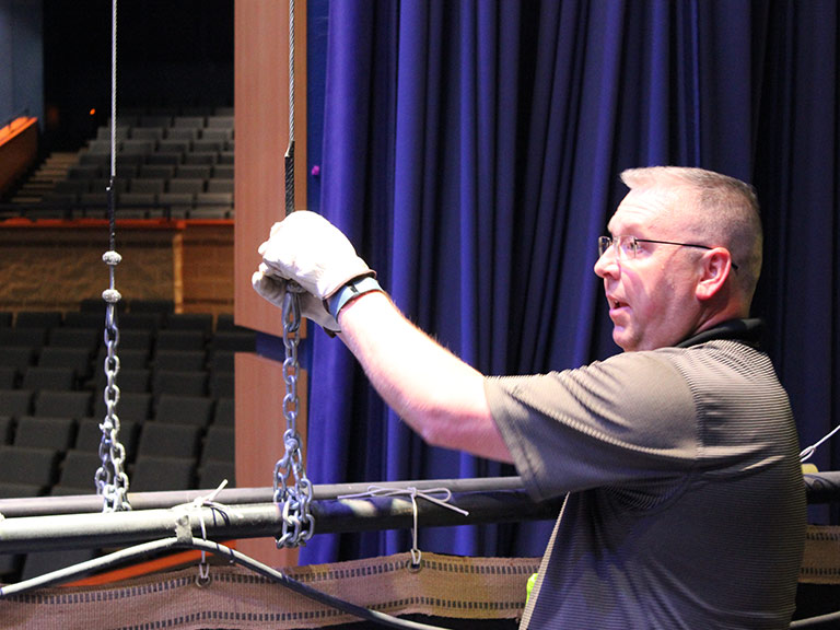 Theatrical stage rigging-maintenance