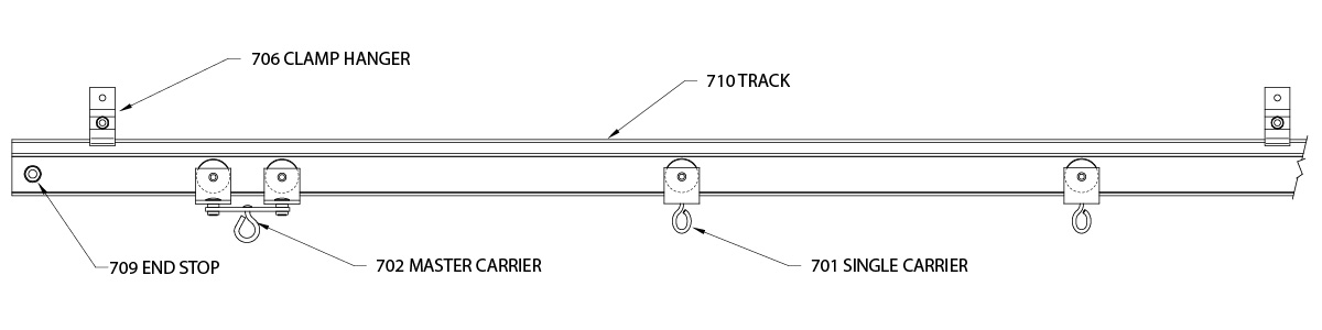 700 Series Light Duty Curved Track